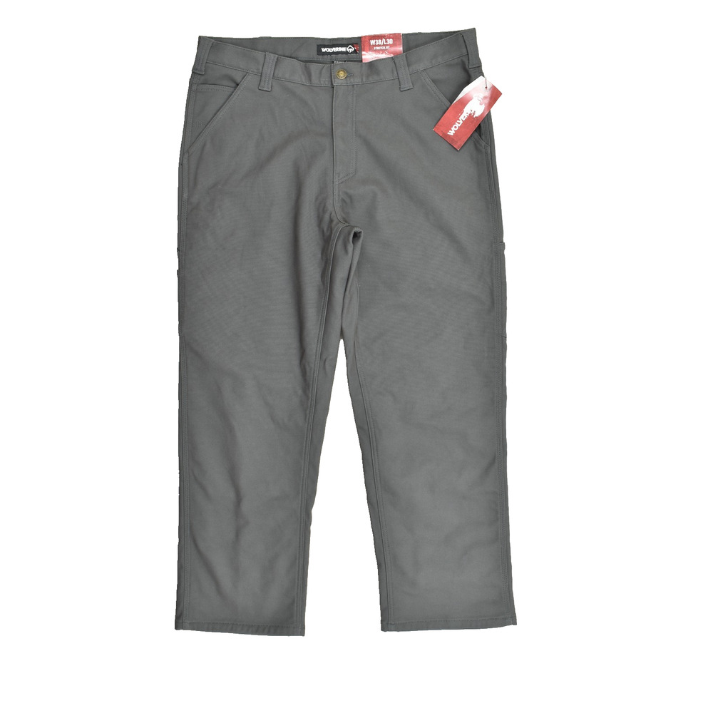 Wolverine Duralock Steelhead Pants W38 L30 Gray Fleece Lined Stretch Canvas Work